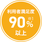 利用者満足度 90%以上 ※1