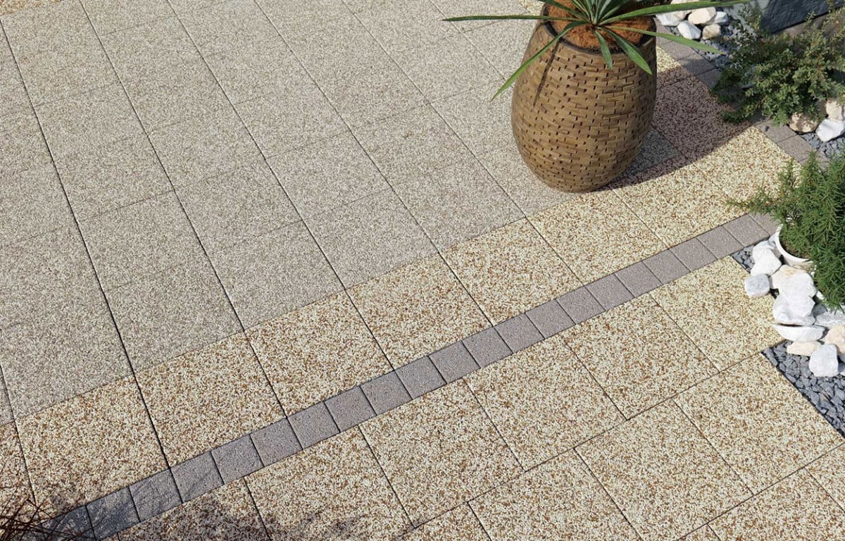 天然石を含み、透水性・遮熱性を持つ製品