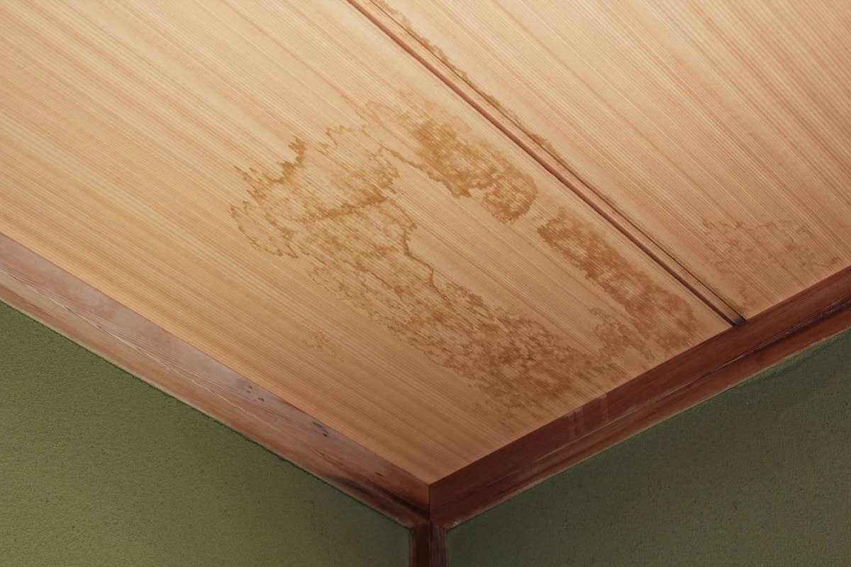 雨漏りによって天井についてしまったシミ