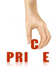 price word taken away by hand