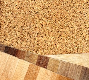 Oak parquet and cork flooring texture