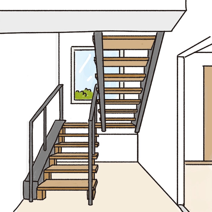 折り返し階段のイラスト